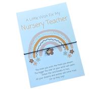 UNIQUEPGIFTS Nursery Teacher Thank You Gift, End of Term, Pre School Wish Bracelet, End of Placement, Retirement, Appreciation Present for Women Men