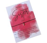 UNIQUEPGIFTS Sister Wish Bracelet, Big Sister Gifts for Birthday Christmas, Best Ever Sis, Best Friend Bracelet, Thank You Keepsake, Friendship Card