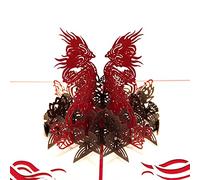 UNIQUEplus Playing Dragons Theme Creative 3D Pop UP Greeting Gift Cards for Birthday, Father's Day, Thank You, Best Wishes, Invitations Christmas OR Any Occasion