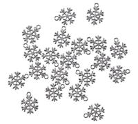 Uniquer 20Pcs Christmas Snowflake Pendant Charms Silver Xmas Theme Snowflake Shape Charms Alloy Dangle Accessories for Christmas Jewelry Making Necklace Bracelet Earring DIY Craft
