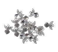 Uniquer 50Pcs Antique Silver Angel Charms for DIY Jewelry Craft Making,Earring Bracelet Necklace Jewelry Findings,Angel Fairy Wings Craft Supplies Pendants Bulk Cross Charms