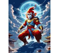 UNIQUORS Paint by Numbers Adult Myth Sun Wukong, DIY Oil Painting Monkey King Warrior Armor Set, Acrylic Painting Kits for Crafts, 40 x 50 cm without Frame
