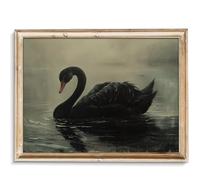 uniro Black Swan Retro Wall Art Gothic Home Decor Dark Academia Wall Art Prints Victorian Goth Print Dark Cottagecore Wall Art Moody Vintage Oil Painting Aesthetic(8" x 10"-UNFRAMED)