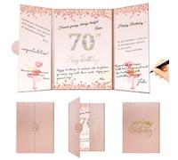 uniro Sweet 70 Birthday Decorations, Rose Gold 70th Happy Birthday Alternative Signature Guest Book for Her, Cheers to 70th Years Old Birthday Gifts for Girls,70th Birthday Party Decorations Supplies