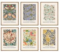 UNIRO William Morris Wall Art Prints, Vintage Famous Artist Paintings Posters Set, Flower Market Gallery Canvas Nature Wilderness Illustrations Floral Botanical