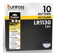 Uniross Battery AG10 LR1130 LR54 1.5 V Alkaline Button Cell - Blister Pack of 10 Batteries