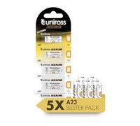 Uniross Battery MN21 A23 23A 12V Specialistic Alkaline Batteries - Blister Pack of 5 Batteries