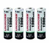 Uniross Classic 4 x AA 1300 mAh Rechargeable Batteries