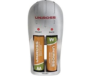 Uniross Compact Charger and 4AA 1600 mAh Ready to Use Batteries