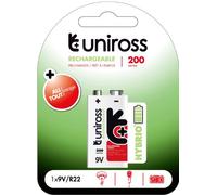 Uniross Hybrio Pre-charged 1 X 9v 200 Series Rechargeable Battery