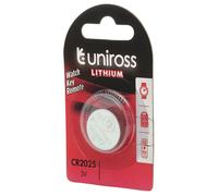 Uniross Lithium Coin Cell CR2025 Battery - Pack of 2