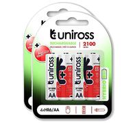 Uniross Pack of 2 x 4 Rechargeable Batteries AA/HR6 2500 NIMH HYBRIO, 1.2 V