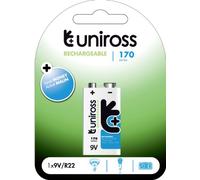 Uniross Performance 1 X 9v 170 Series Rechargeable Battery