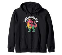 Unisaurus Rex Dinosaur Unicorn Fantasy Magic Zip Hoodie