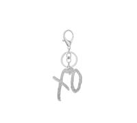 Unise High Hip Hop XO Letter Pendant Keychain For Women, Fashion Creative Cubic Zirconia Hip Hop Rock Gift Jewelry, Hip Silver, Large