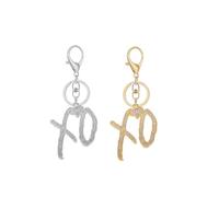 Unise High Hip Hop XO Letter Pendant Keychain For Women, Fashion Creative Cubic Zirconia Hip Hop Rock Gift Jewelry, Hip Silver+gold, Large