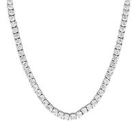 Unisex 1 Row Tennis Silver Finish Lab Created Diamonds 3MM 4MM 5MM 6MM Solitaires Choker Chain 16-30 inches Bracelet 6.5-9