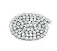 Unisex 1 Row Tennis Silver Finish Lab Created Diamonds 3MM 4MM 5MM 6MM Solitaires Choker Chain 16-30 inches Bracelet 6.5-9
