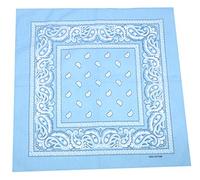 Unisex 100% Cotton Bandana Multifunction Paisley Headbands Square Scarf Neck Face Nose Mouth Cover Head Wrap Cap Gaiter Cowboy Handkerchiefs Men Women Hair Band Retro Plain (Blue Paisley)