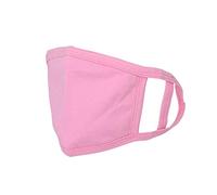 Unisex 2 Ply Face Mask Washable Reusable Face Covering for Adults, Cotton Face Mask Breathable Safety Mask Protection from Pollution, Pink, 17cm x 12cm, 10pcs