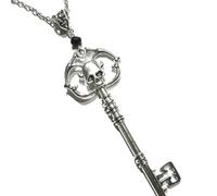 unisex 2024 Small Street Black Skull Key Necklace Personalized Gift Creative Fashion Collar