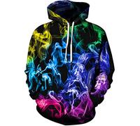 Unisex 3D Novelty Hoodies Graphic Print Galaxy Hoodies Pullover Sweatshirt Pockets - Multicolored - Small-Medium