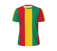 Unisex 3D Pattern Printed Casual Short Sleeve T-Shirts Tees Colorful Guinea Flag Print Graphic Tee Shirts for Men Women and Teens Summer Crew Neck Tops S-6XL