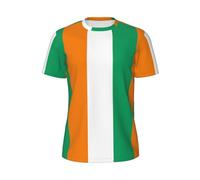 Unisex 3D Pattern Printed Casual Short Sleeve T-Shirts Tees Colorful Ivory Coast Flag Print Graphic Tee Shirts for Men Women and Teens Summer Crew Neck Tops S-6XL