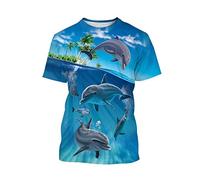 Unisex 3D Printed Tops Tees ,Animal Dolphin Prints Personalized T-Shirt Breathable Light Casual Short Sleeve for Men Women (Color : A, Size : S)