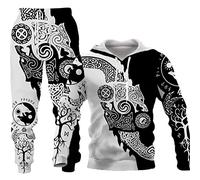 Unisex 3D Wolf Print Hoodie Men Jogging Suit Unisex Sweatshirts Hoody + Pants Sets S-6XL (Hoodie10,4XL)