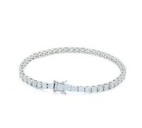 Unisex 3mm Real Solid 925 Sterling Silver Tennis Chain One Row Choker 16-24'' Bracelet 6.5-8'' Anti-Tarnish'