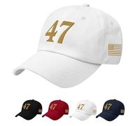 Unisex 47 Printed Baseball Cap, American Flag Pride, This is The Turning Point Merch, Freedom Vintage Hat for Men Women (White)