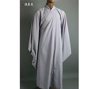 Unisex 6color Shaolin Monk Kung Fu Suits Buddhist Zen Lay Robe Meditation Clothing (Color : Gray, Size : L)