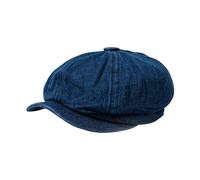 Unisex 8 Panel Denim Newsboy Cap Boy Fiddler Cabbie Artist Painter Flat Beret Hat Vintage Hat Women 1930s (Blue, One Size)