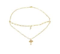 unisex 8 Styles Double Layers Geometric Delicate Lightning Necklaces for Women Zircon Jewelry Charms Thunder Bolt Pendant Gifts gifts