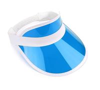 Unisex 80s Style Retro Neon Sun Visor Hat Headband Cap Golf Tennis Stag Poker Party (Blue)