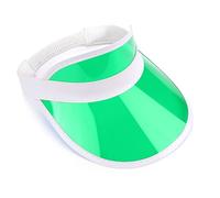 Unisex 80s Style Retro Neon Sun Visor Hat Headband Cap Golf Tennis Stag Poker Party (Green)