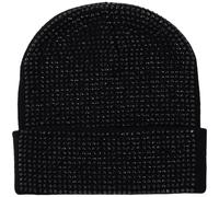 Unisex Acrylic Knit Beanie Winter Hat, Warm Soft Solid Color Skull Cap for Men Women, Breathable Elastic Crocheted Headwear for Cold Weather Outdoor Daily Wear(Black)