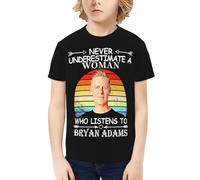Unisex Adams Canadian Rock Singer Bryan T-Shirts Teenager Graphic Summer Tees Multi-Sided Printed Short Sleeve Shirt Multicoloured L