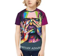 Unisex Adams Canadian Rock Singer Bryan T-Shirts Teenager Graphic Summer Tees Multi-Sided Printed Short Sleeve Shirt Multicoloured M