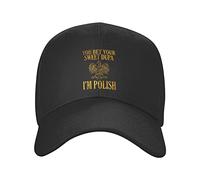 Unisex Adjustable Baseball Cap You Bet Your Dupa I'm Polish Polyester Snug Fitting Ball Cap Black