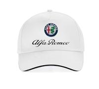 Unisex Adjustable Cotton Baseball Cap for Alfa Romeo Giulia Stelvio Giulietta 159 147 156 Team Car Logo Flat Cap,White