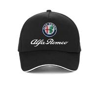 Unisex Adjustable Cotton Baseball Cap for Alfa Romeo Giulia Stelvio Giulietta 159 147 156 Team Car Logo Flat Cap,Black