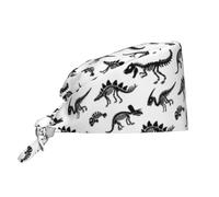 Unisex Adjustable Surgical Sweatband - Elastic Bandage Cap - Scrub Caps for Nurse Working Cap, Dinosaur Dinosaurs Skeleton Skeletons Fossil Primitive Halloween, 1