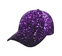 Unisex Adult Adjustable Beautiful Purple Glitter Print Baseball Cap, Black, One Size