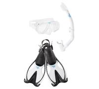 Unisex Adult Adventure Mask/Snorkel/Fin Set Black/Clear - S-M Black/Clear S-M