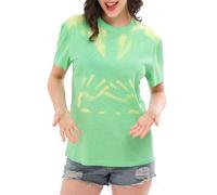Unisex Adult Color Changing Short Sleeve T-Shirts Men and Women Heat Reactive Novelty Top Tees, Green to Yellow, XS