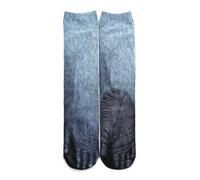 Unisex Adult Funny Animal Paws Printed Calf Socks Patterned Sportiness Tube Middle Tube Creative Gift Novelty Polyester Short Film, Grey Orangutan, One Size