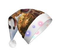 Unisex Adult Giraffe Flower Print Christmas Hat for New Year Party Holiday