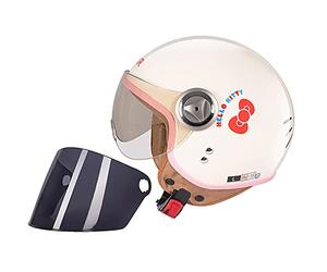 Unisex-Adult Half-Style Motorcycle Street Bike Helmet, Motorcycle Half Jet Pilot Scooter Half Face Helmet, Cartoon Cat Pattern Moped Motos Helmet, DOT Approved, 54-60cm